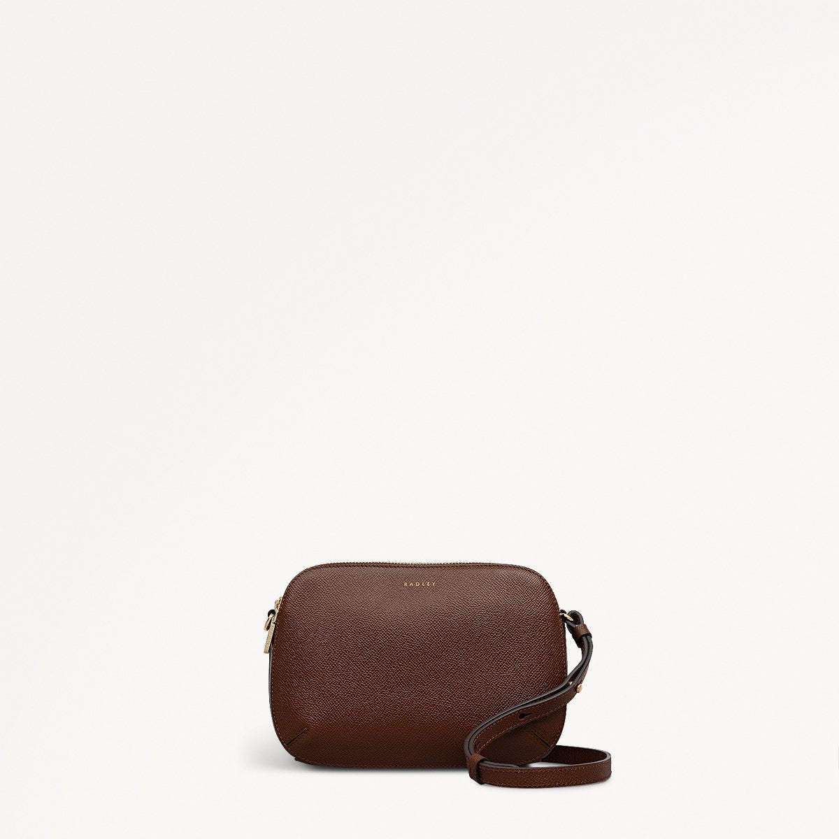 Dukes Place Texture Medium Ziptop Crossbody Bag in Chocolate - 112129