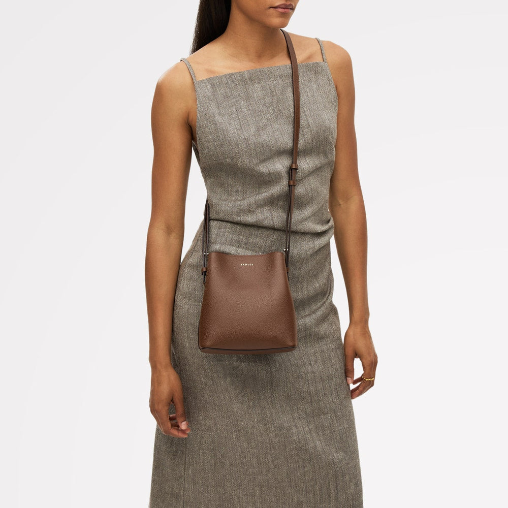 Dukes Place Leather Small Compartment Cross Body Bag in Chocolate - 112130