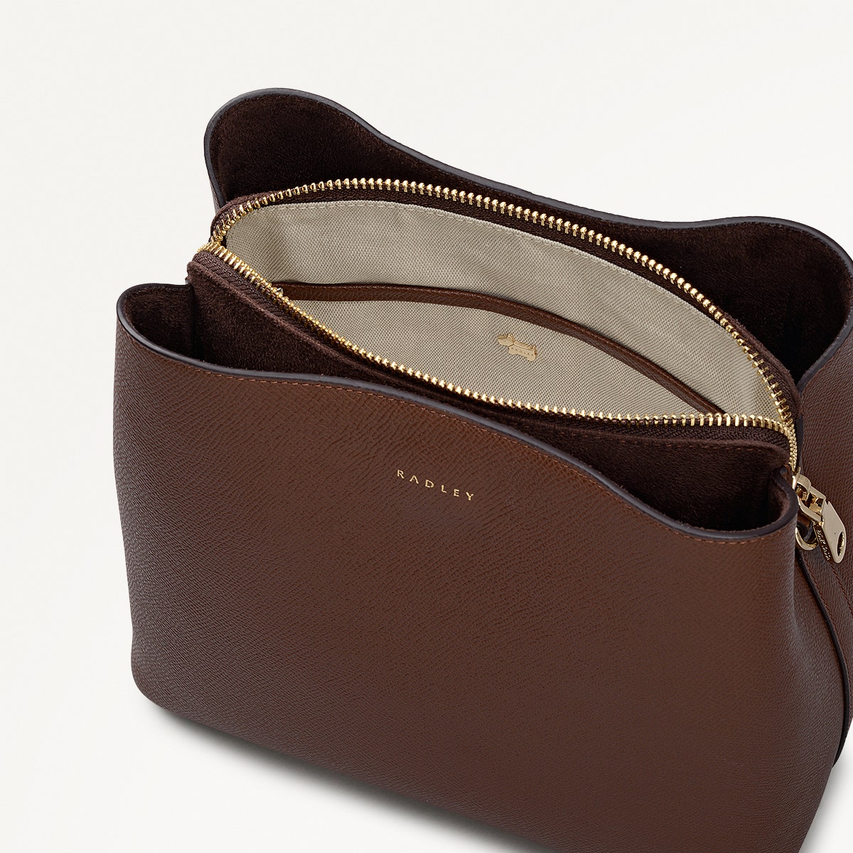 Dukes Place Texture Medium Compartment Crossbody Bag in Chocolate - 112131