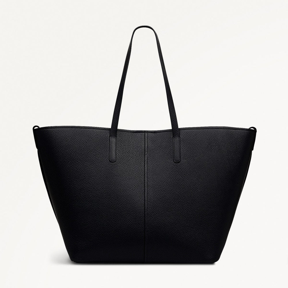 Dukes Place Leather Large Open Top Tote Bag in Black - 112133