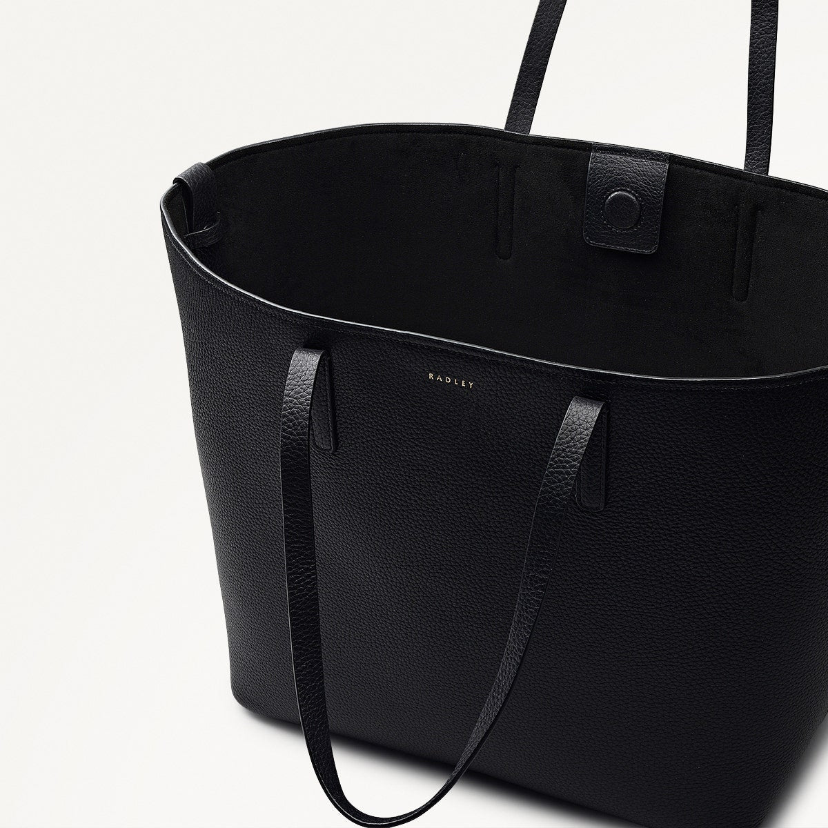 Dukes Place Leather Large Open Top Tote Bag in Black - 112133