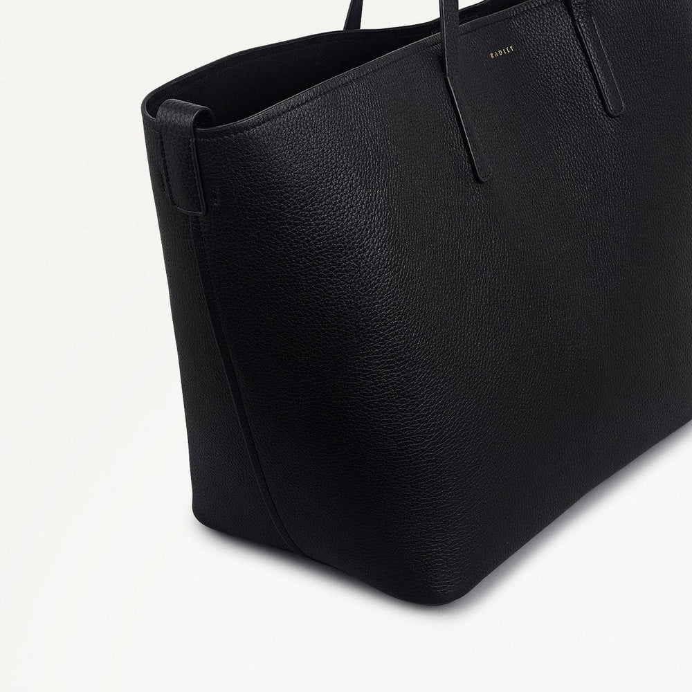 Dukes Place Leather Large Open Top Tote Bag in Black - 112133
