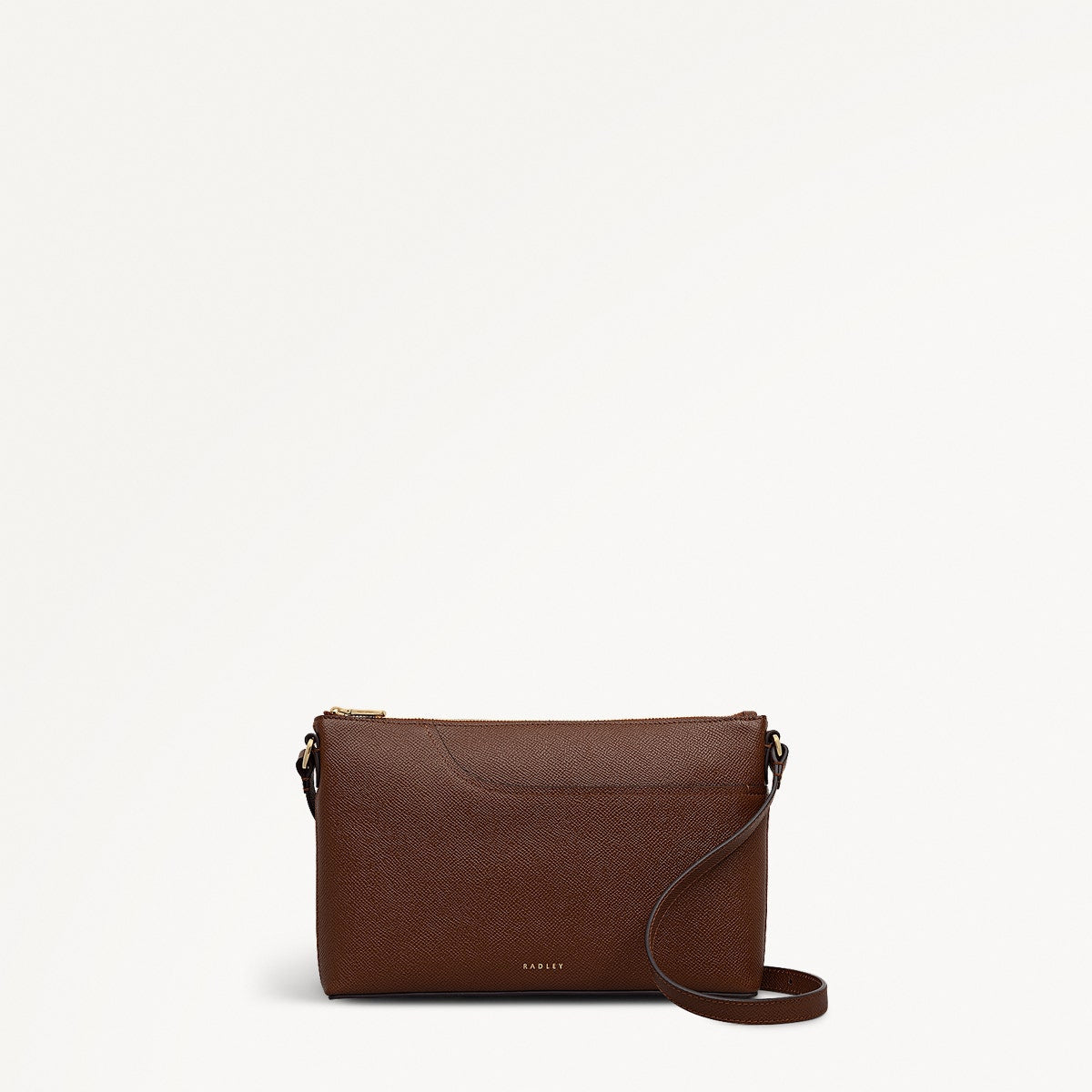 Pockets Leather Medium Ziptop Ew Cross Body Bag in Chocolate - 112141