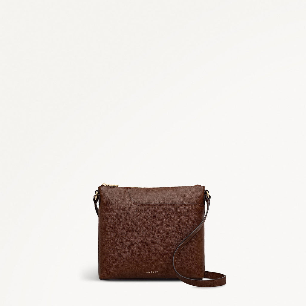 Pockets Leather Small Ziptop Ns Cross Body Bag in Chocolate - 112142