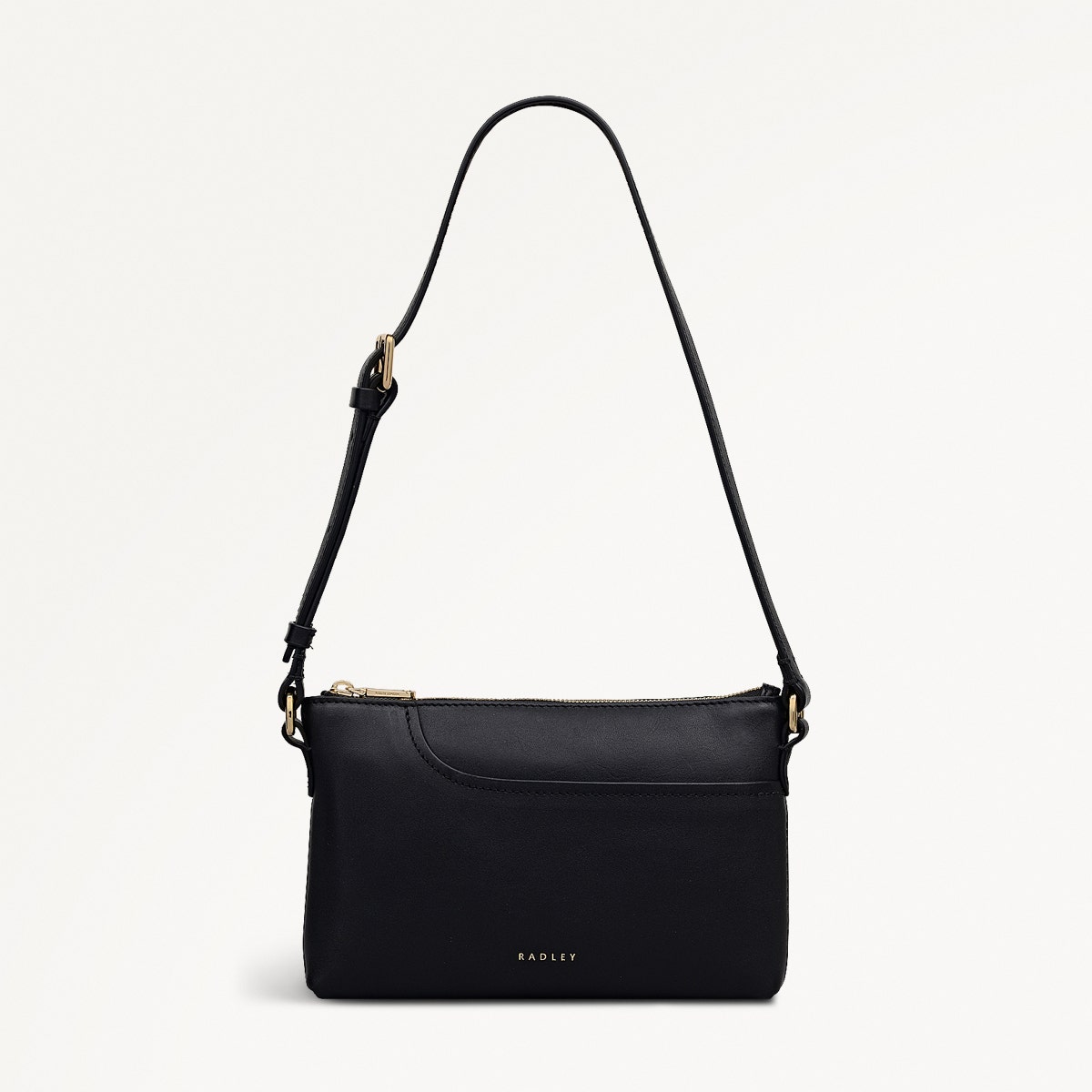 Pockets Leather Mini Ziptop EW Shoulder Bag