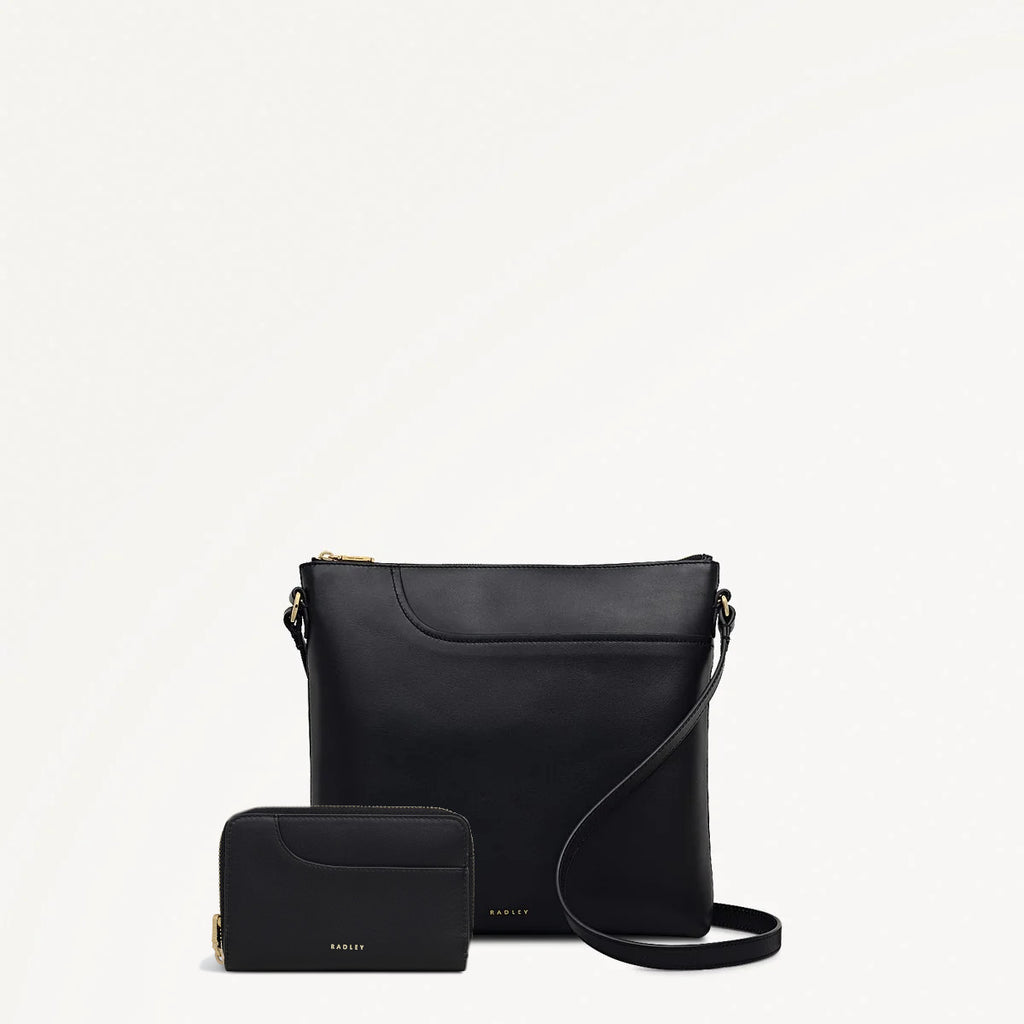 Pockets Large Ziptop Cross Body Bag and Purse Bundle