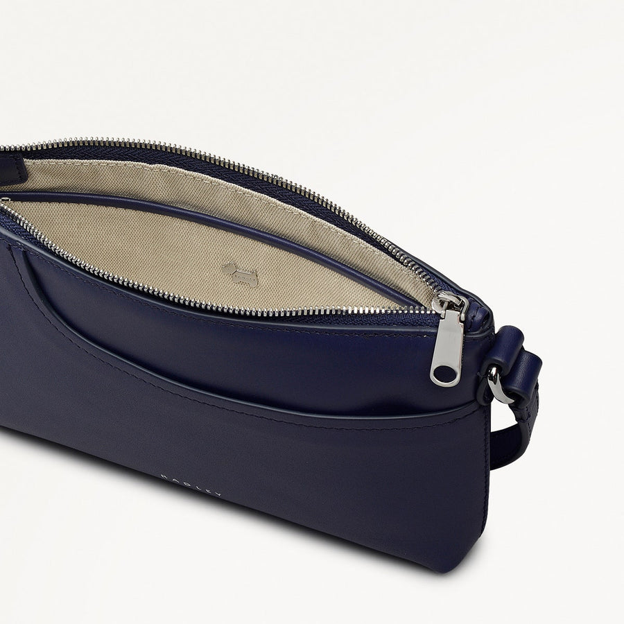 Pockets Leather Mini Ziptop Ew Shoulder Bag in Evenfall - 112148