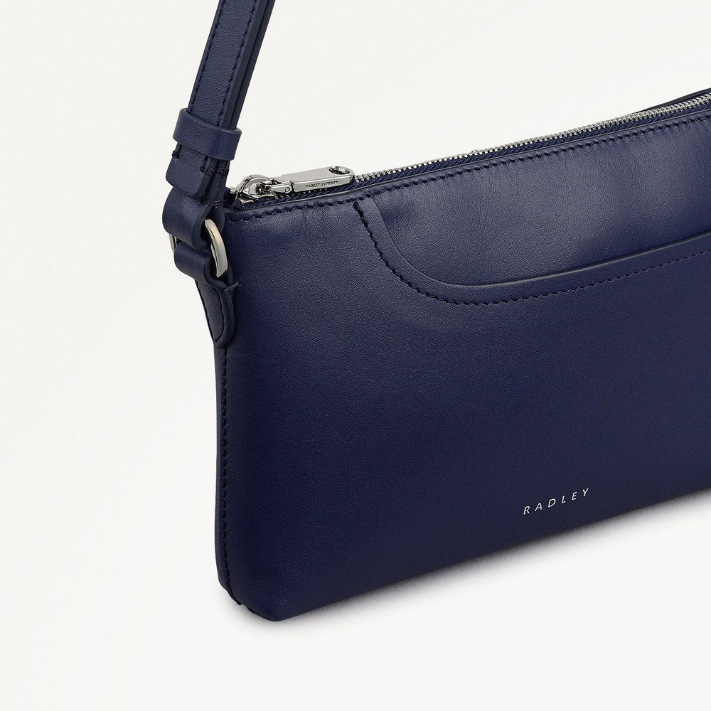 Pockets Leather Mini Ziptop Ew Shoulder Bag in Evenfall - 112148