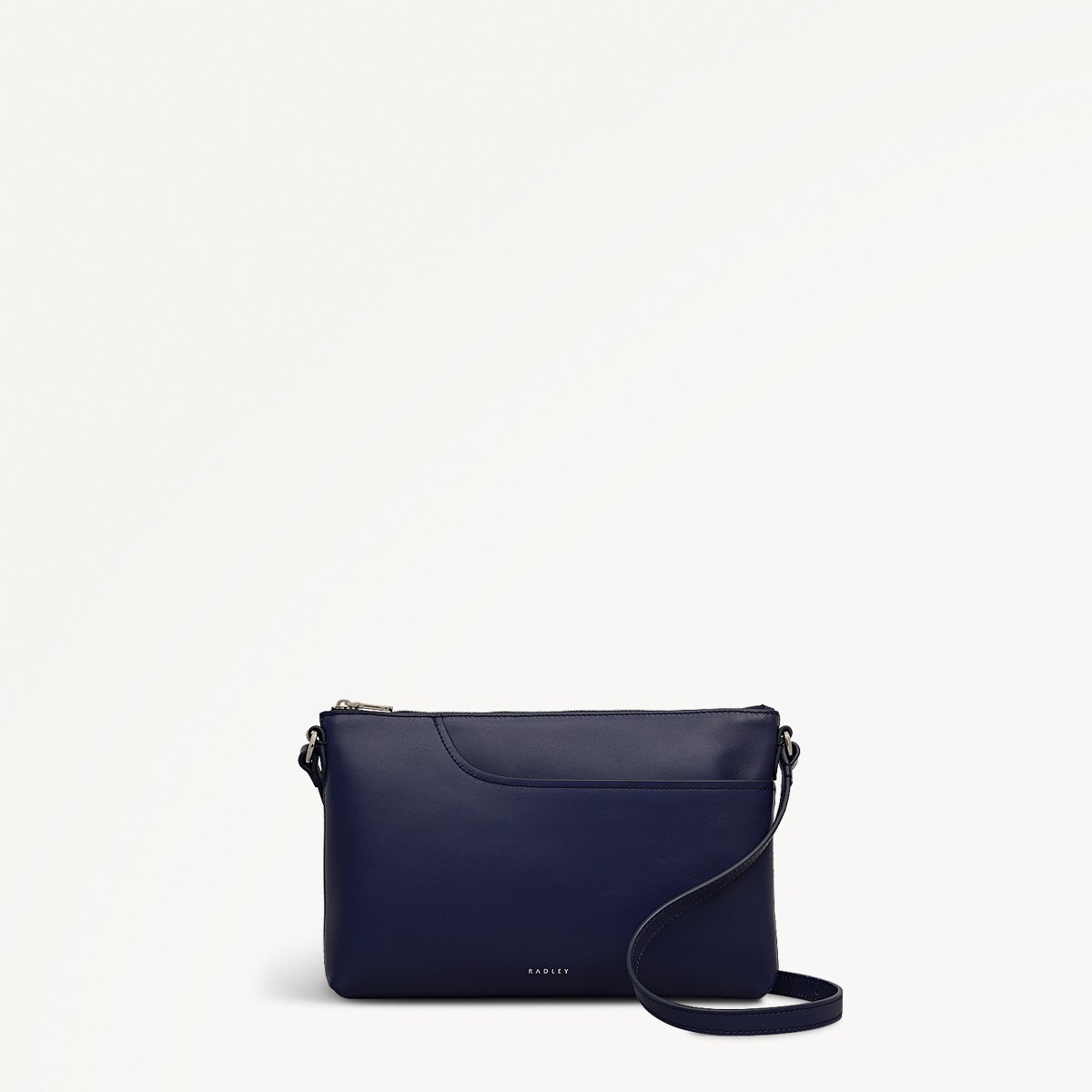 Pockets Leather Medium Ziptop EW Cross Body Bag in Evenfall - 112149