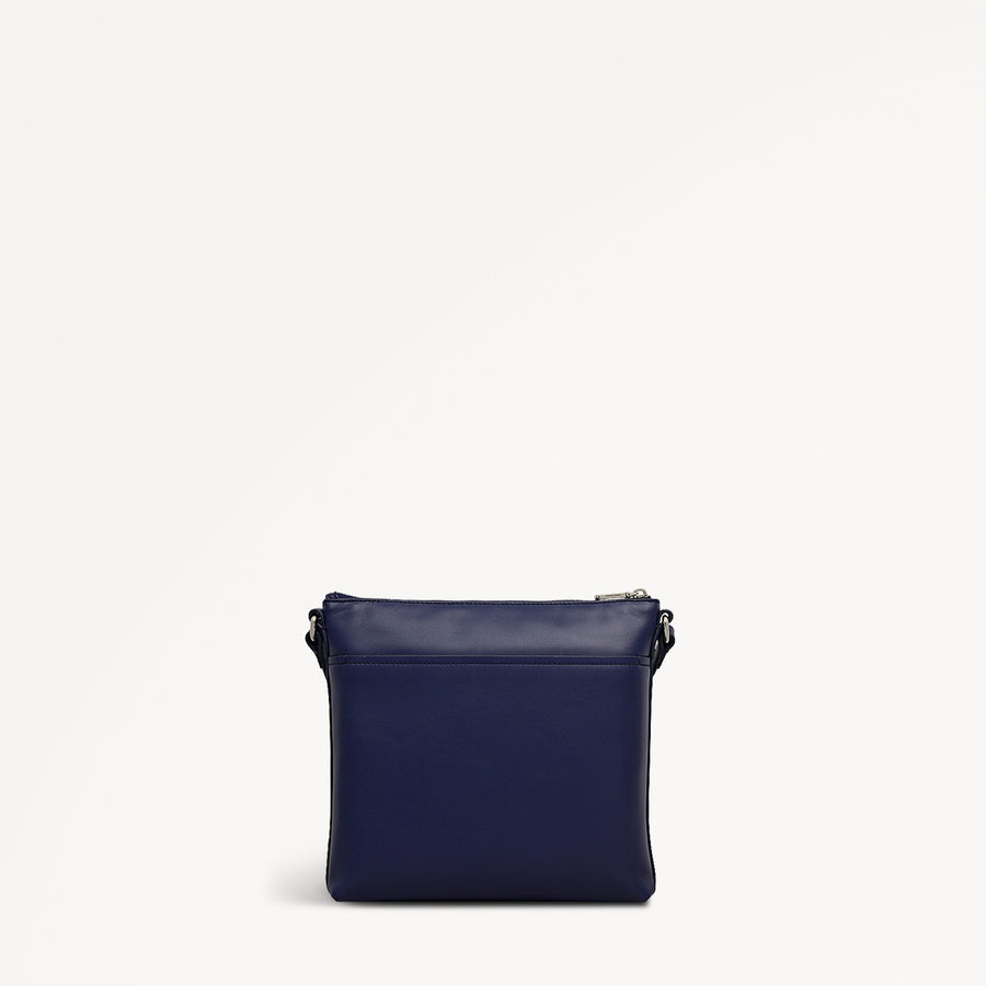 Pockets Leather Small Ziptop NS Cross Body Bag in Evenfall - 112150