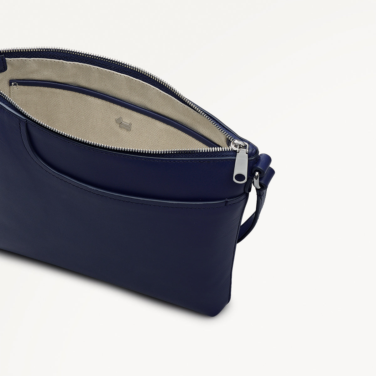 Pockets Leather Small Ziptop NS Cross Body Bag in Evenfall - 112150