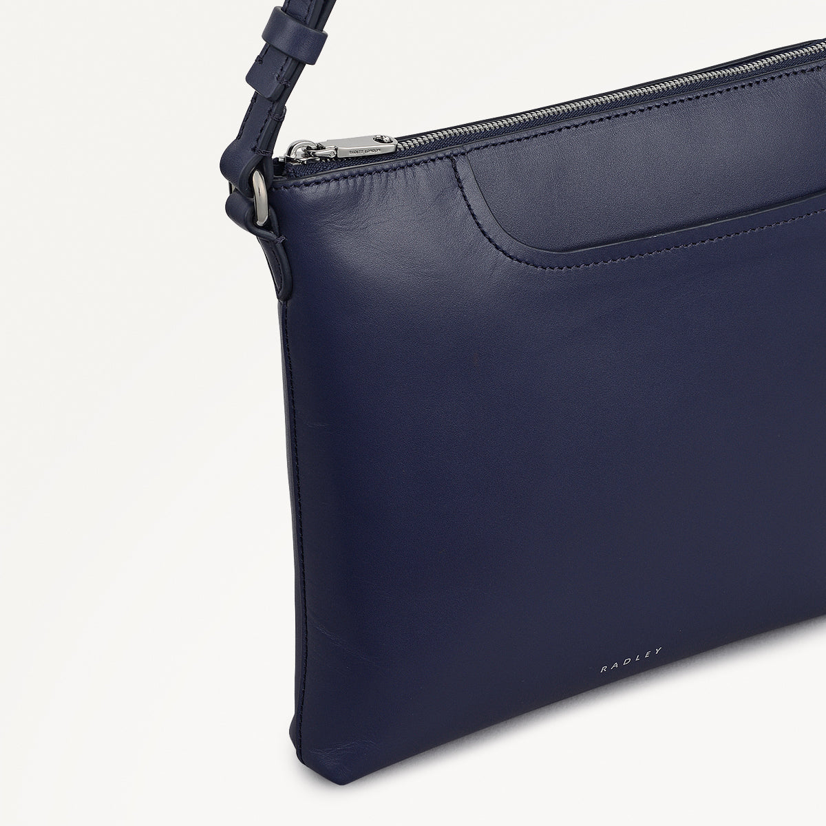 Pockets Leather Small Ziptop NS Cross Body Bag in Evenfall - 112150
