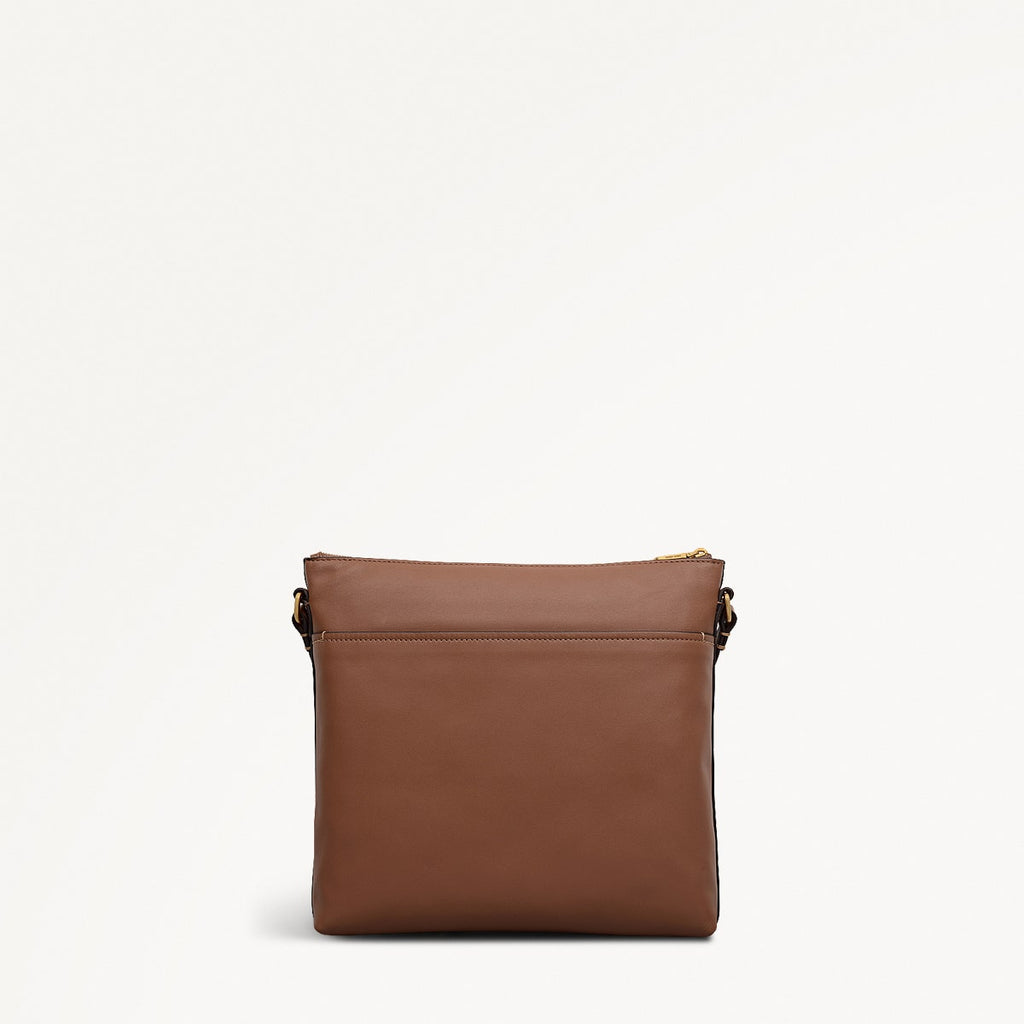 Pockets Large Ziptop NS Crossbody Bag in Saddle - 112155
