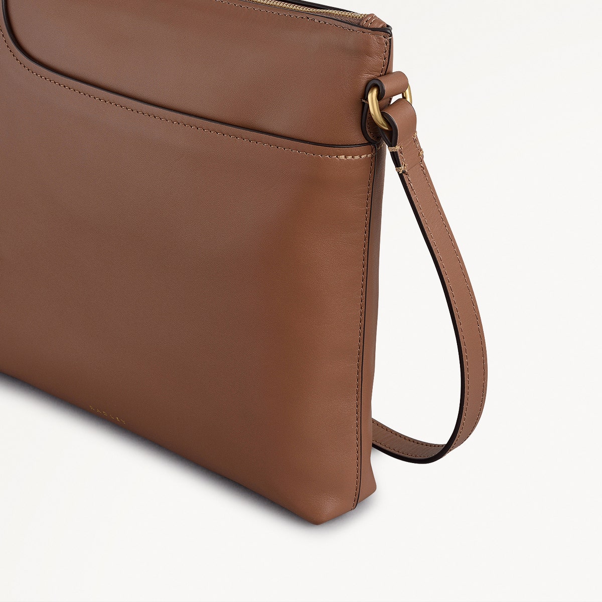 Pockets Large Ziptop NS Crossbody Bag in Saddle - 112155