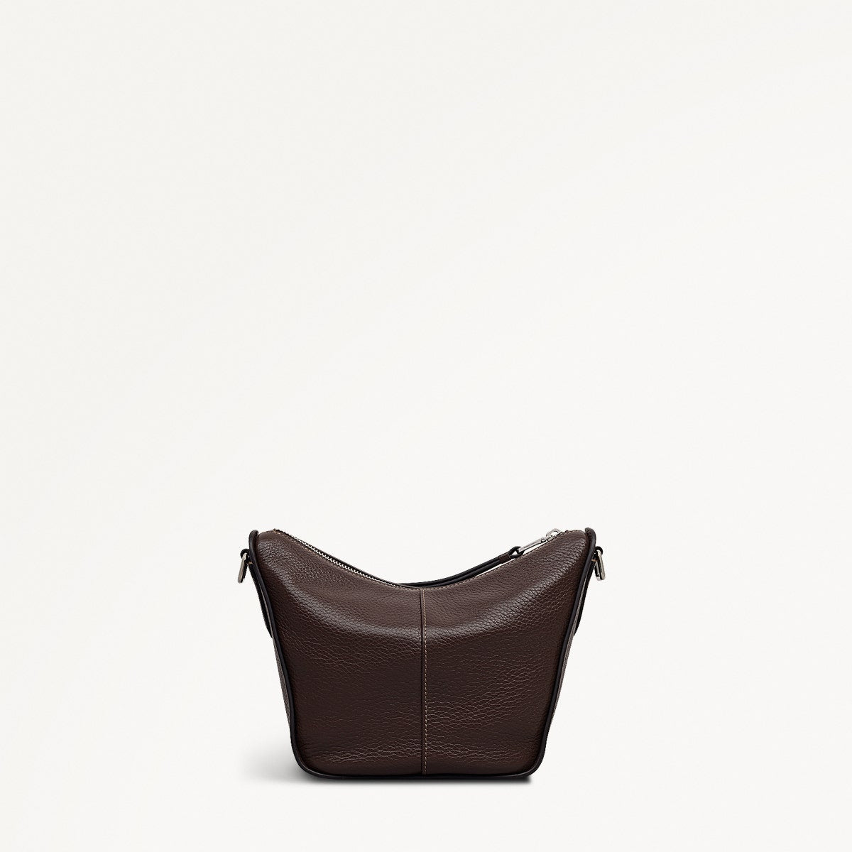 Oak Street Leather Small Ziptop Cross Body Bag in Dark Oak - 112156