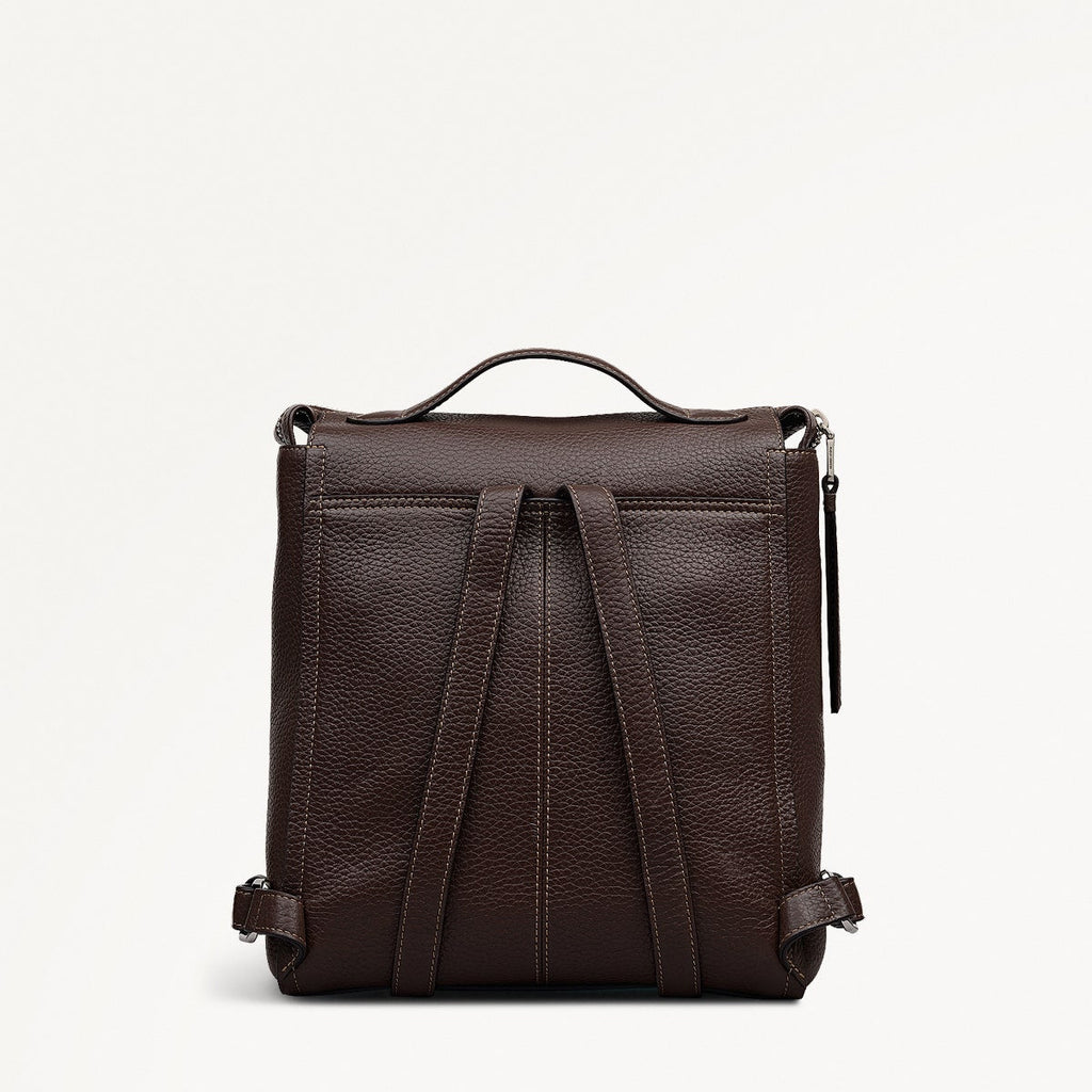 Dark Oak Small Ziptop Backpack | Oak Street AW25 | Radley London