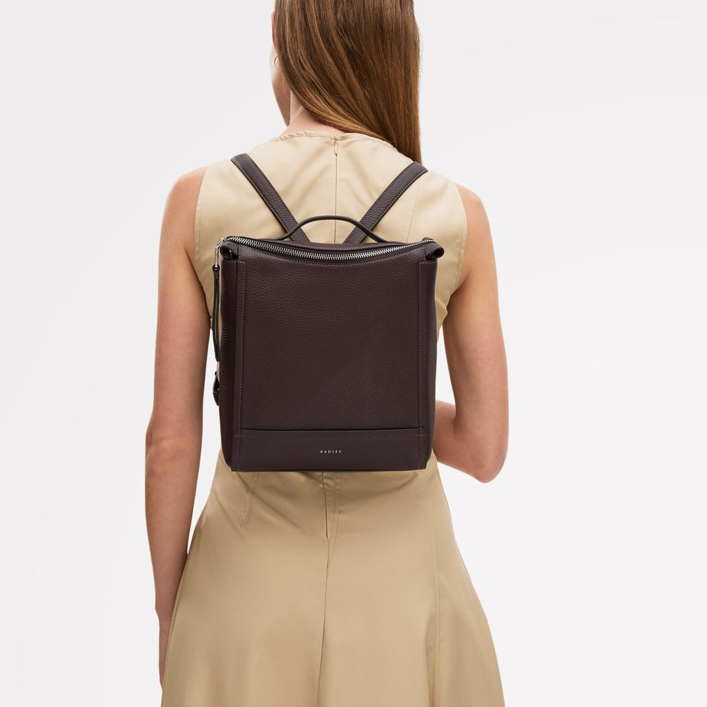 Dark Oak Small Ziptop Backpack | Oak Street AW25 | Radley London