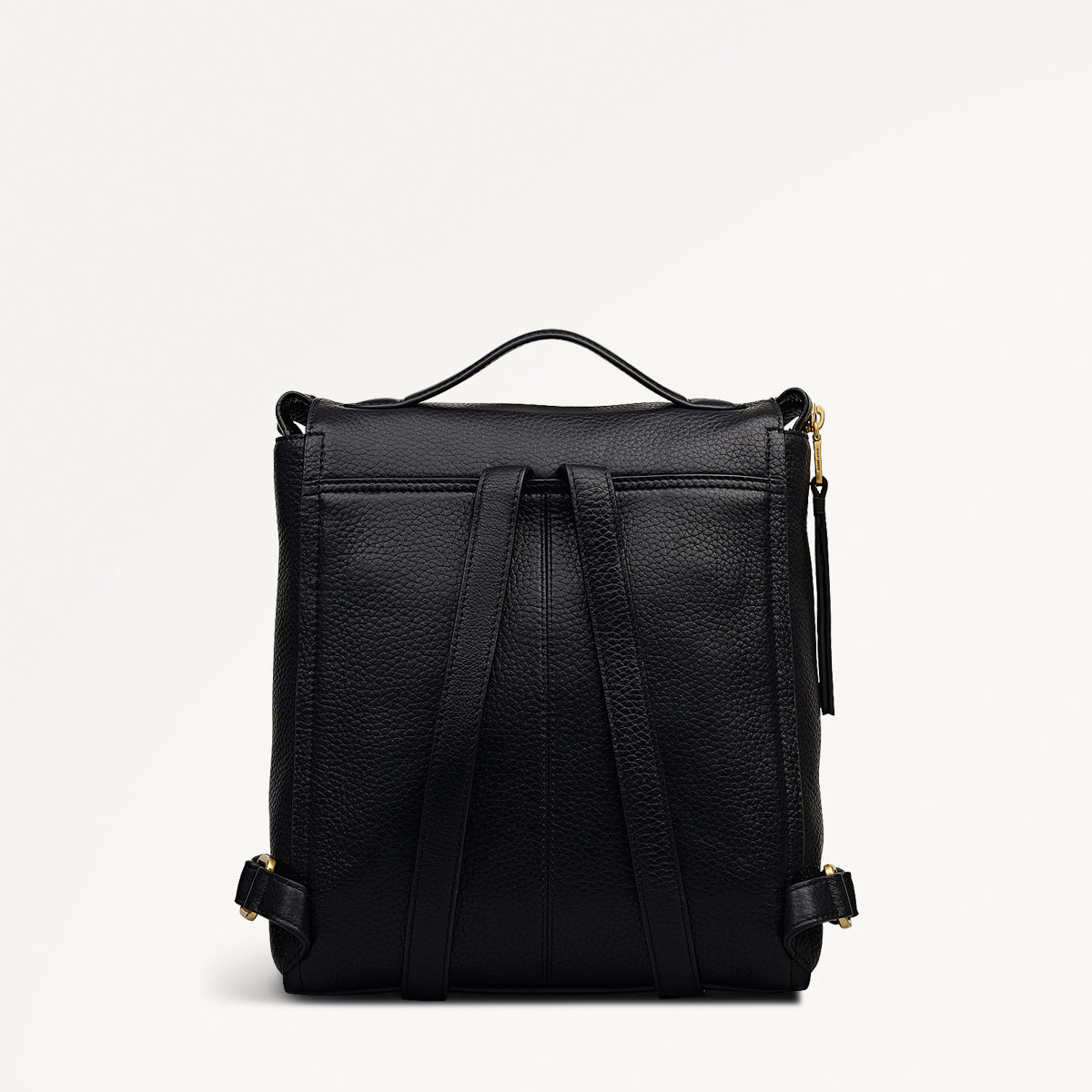 Oak Street Leather Small Ziptop Backpack in Black - 112162