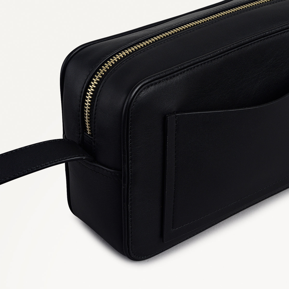 Duchess Close Leather Small Ziptop Cross Body Bag in Black - 112175