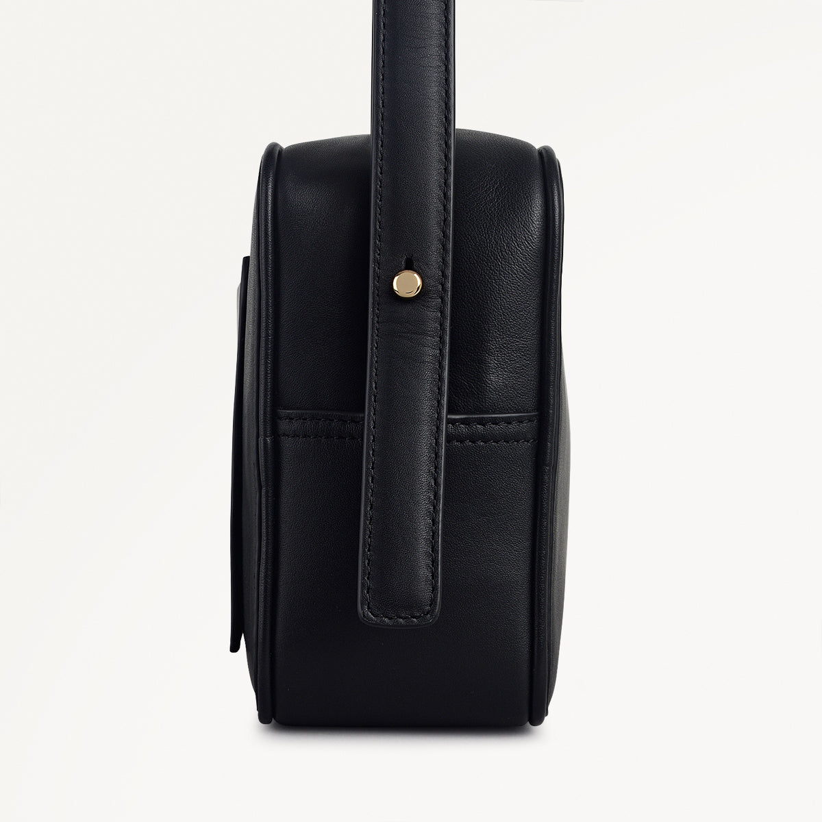Duchess Close Leather Small Ziptop Cross Body Bag in Black - 112175