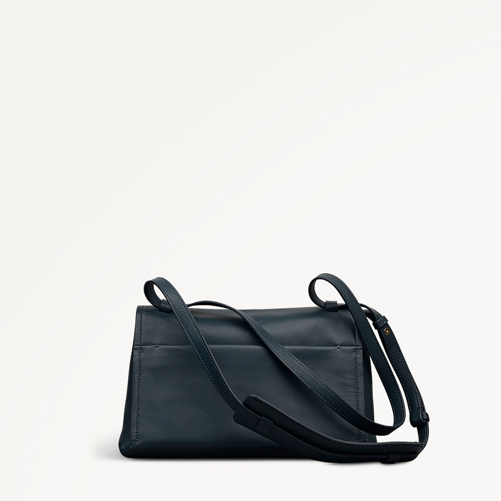 Mercer Street Leather Medium Flapover Shoulder Bag in Teal - 112178