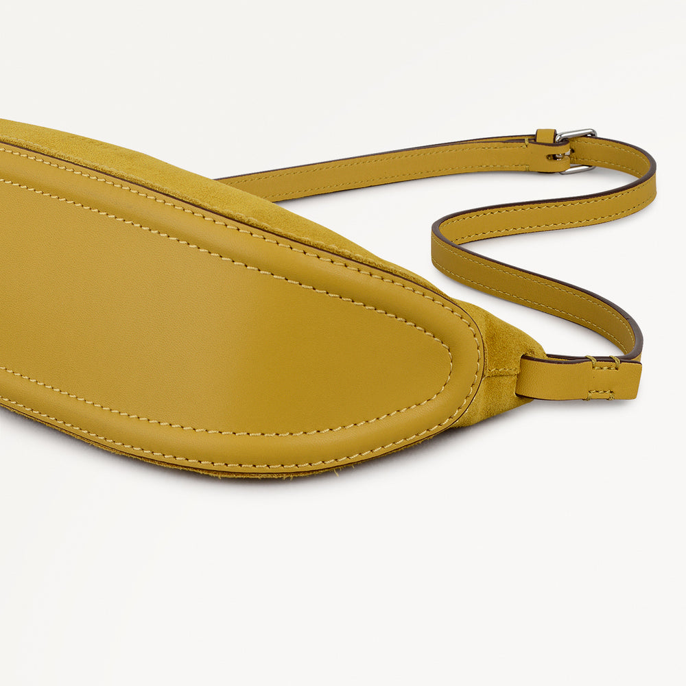 The Iris Leather Small Ziptop Cross Body Bag in Ochre - 112186