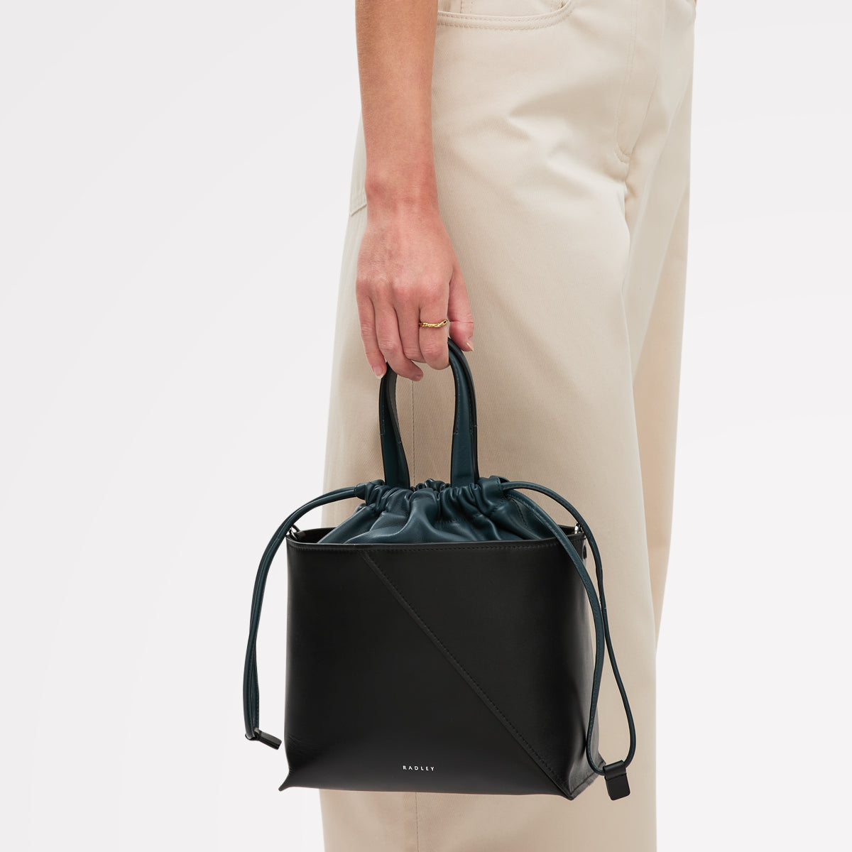 The Portobello Small Drawstring Cross Body Black - 112192