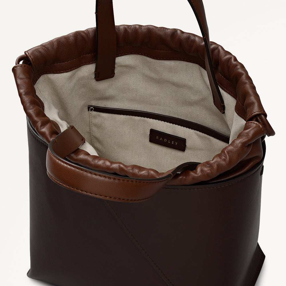The Portobello Small Drawstring Cross Body Dark Oak - 112193