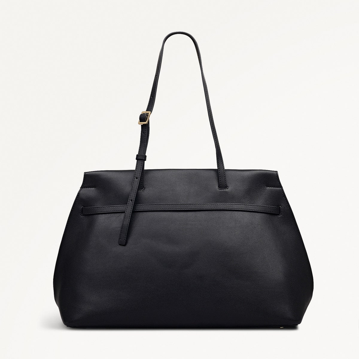 The Christina Leather Large Ziptop Shoulder Bag in Black - 112195