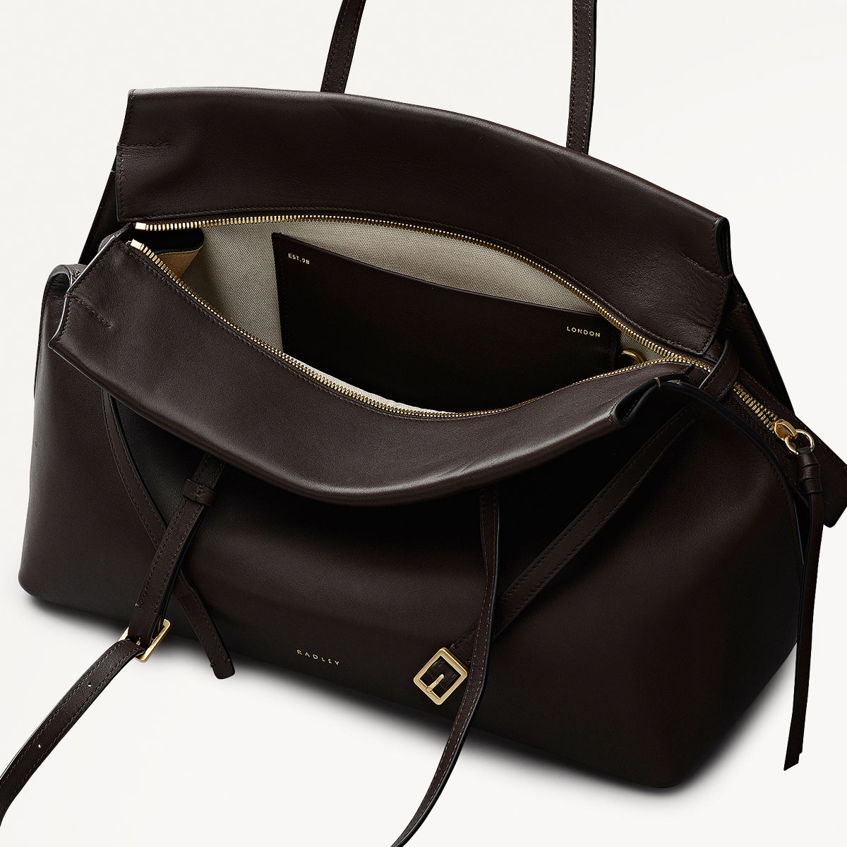 The Christina Large Ziptop Shoulder Dark Oak  - 112196