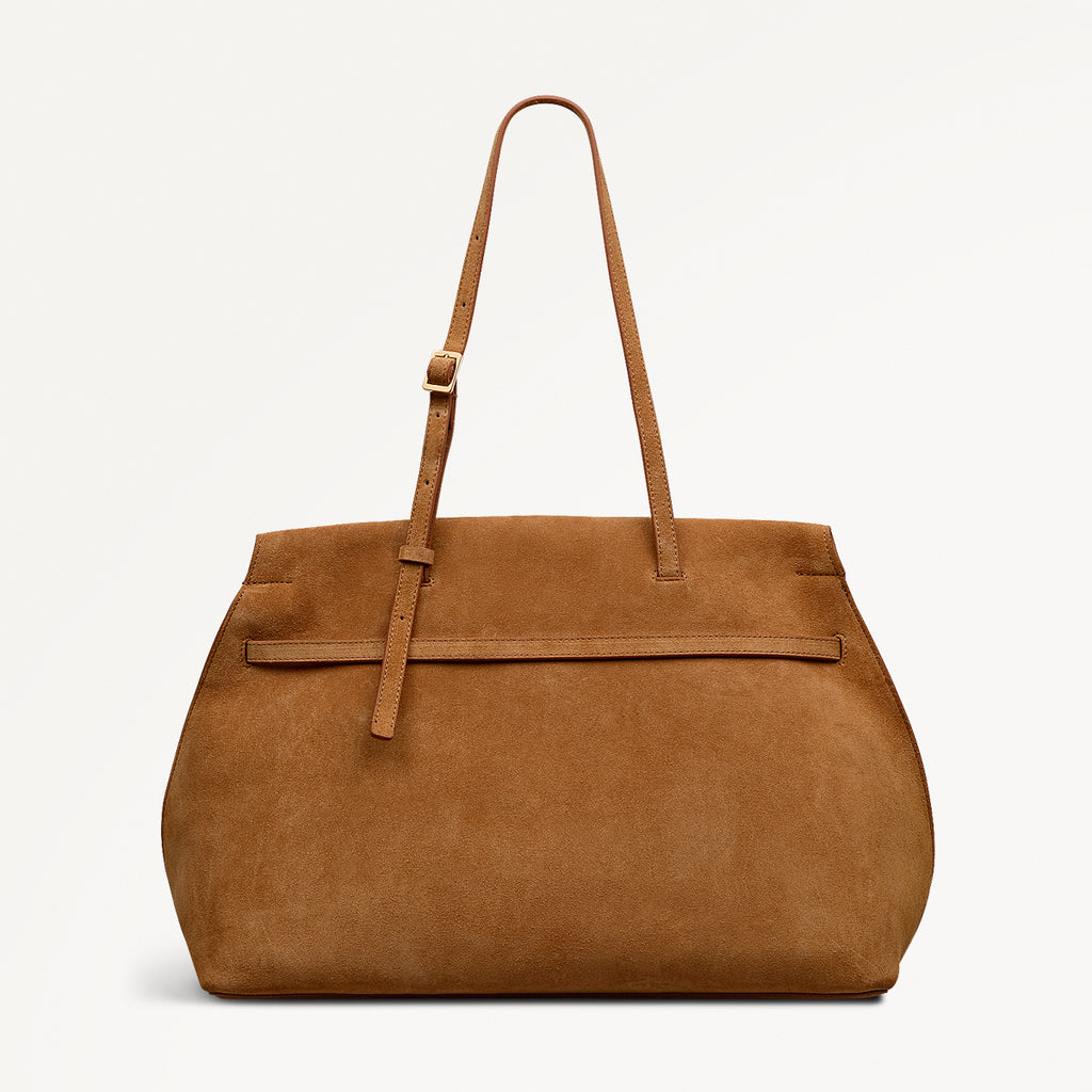 The Christina Large Suede Ziptop Shoulder Bag - 112198