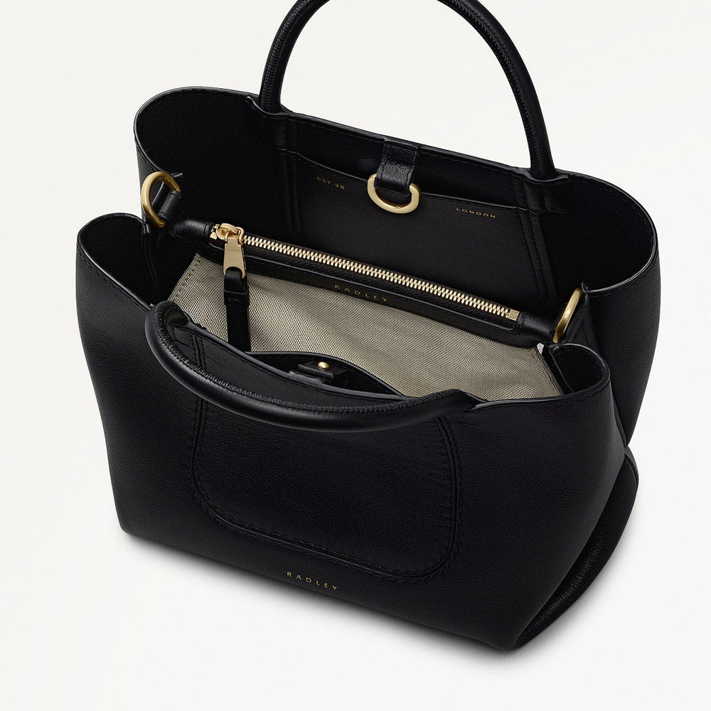 The Compton Small Ziptop Grab Bag in Black - 112199