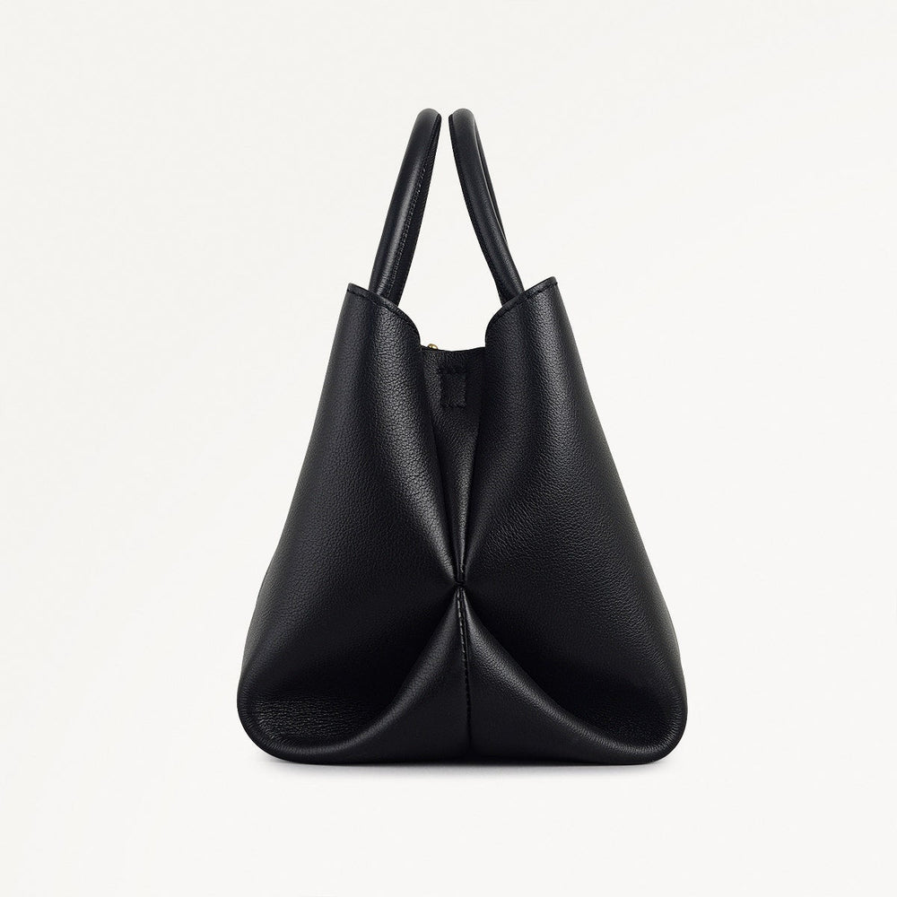 The Compton Small Ziptop Grab Bag in Black - 112199
