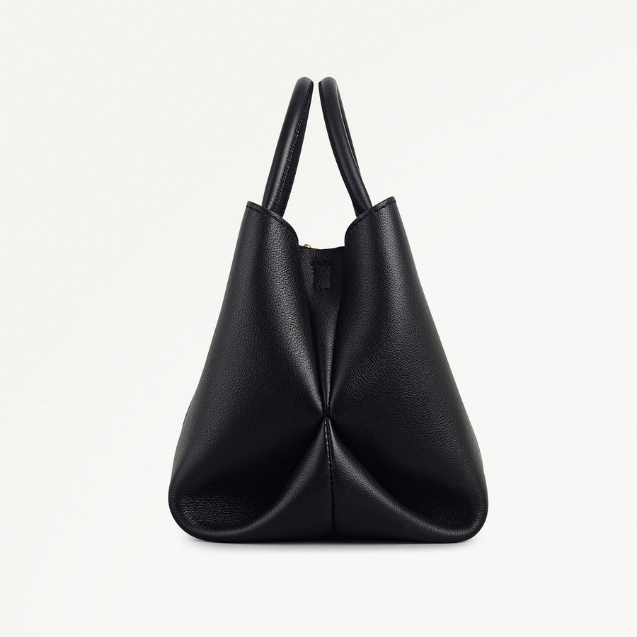 The Compton Small Ziptop Grab Bag in Black - 112199