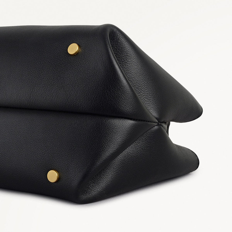 The Compton Small Ziptop Grab Bag in Black - 112199