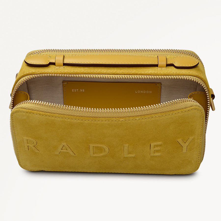 Calvert Road Leather Zip Around Cross Body Bag in Ochre - 112205