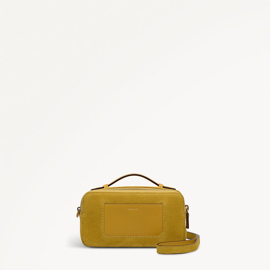 Calvert Road Leather Zip Around Cross Body Bag in Ochre - 112205