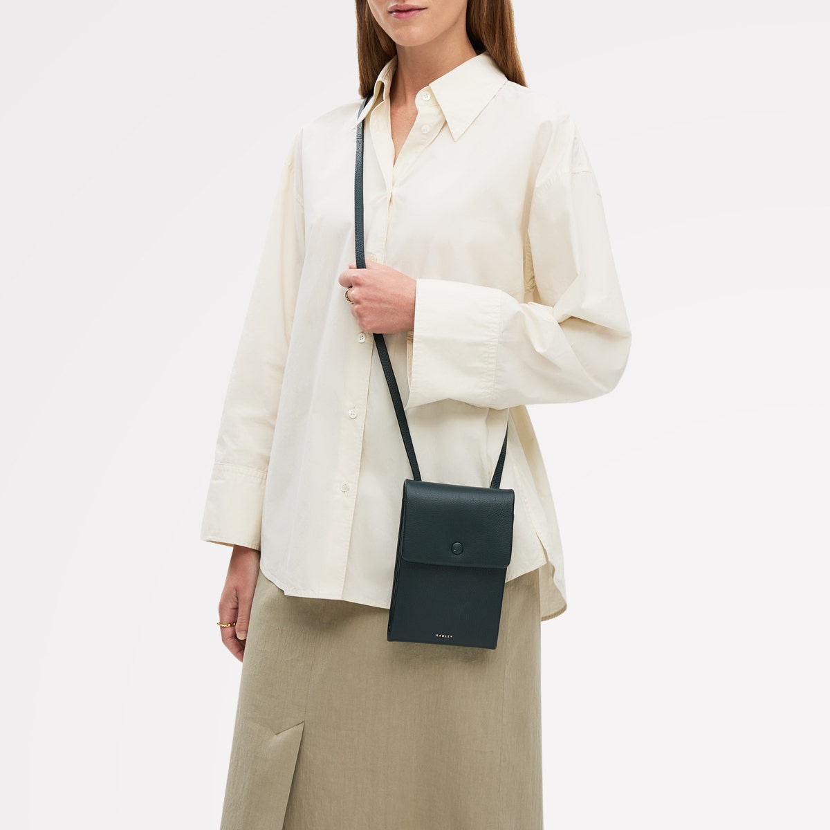 Mallow Street Leather Medium Phone Cross Body Bag in Teal - 112208