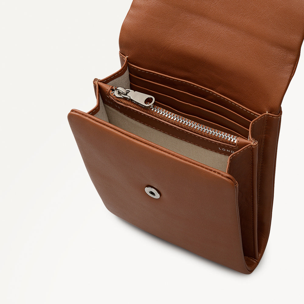 Mallow Street Leather Medium Phone Cross Body Bag in Toffee - 112209