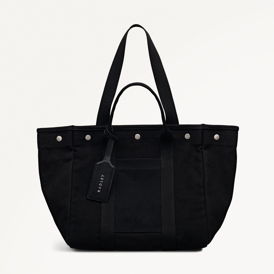 Hadleigh Place Fabric Large Open Top Tote Bag in Black - 112212