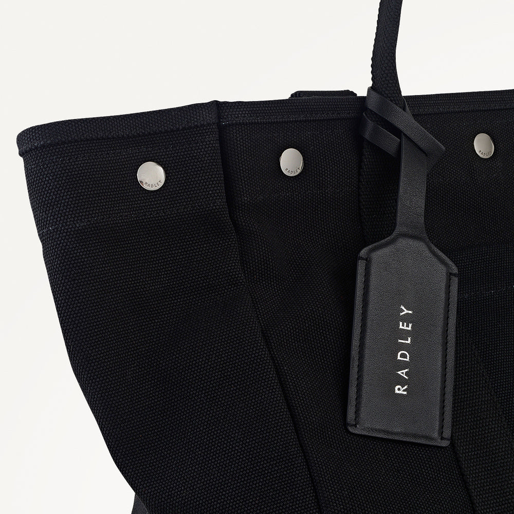Hadleigh Place Fabric Large Open Top Tote Bag in Black - 112212