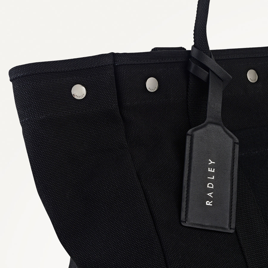 Hadleigh Place Fabric Large Open Top Tote Bag in Black - 112212