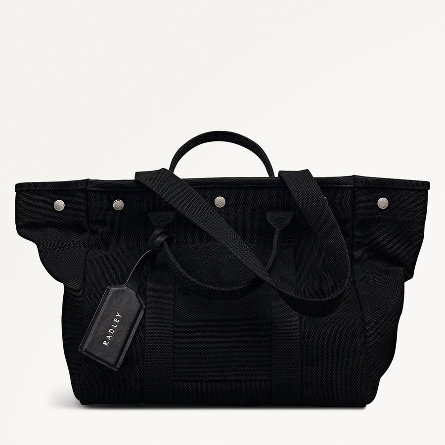 Hadleigh Place Fabric Large Open Top Tote Bag in Black - 112212