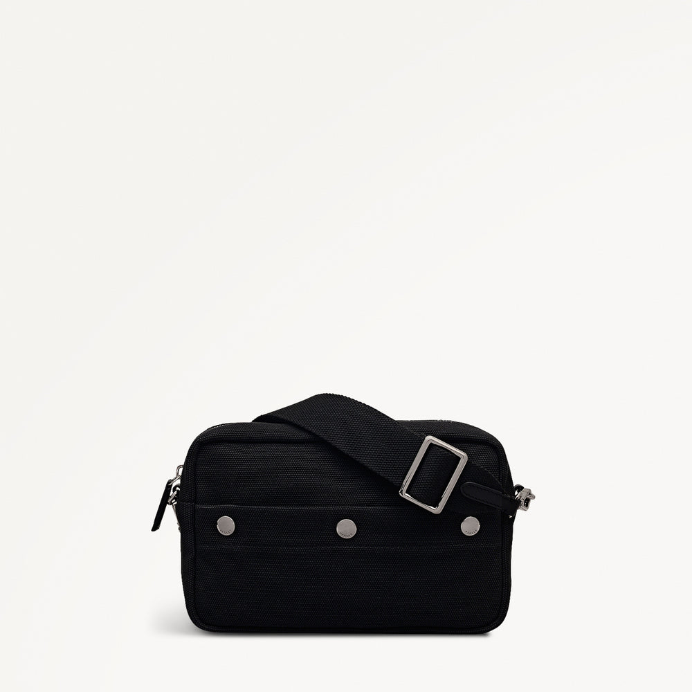 Hadleigh Place Fabric Small Ziptop Cross Body Bag in Black - 112213