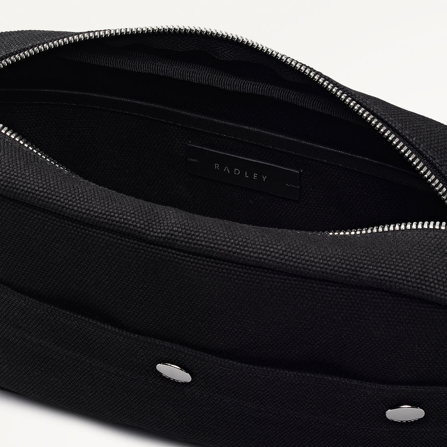 Hadleigh Place Fabric Small Ziptop Cross Body Bag in Black - 112213