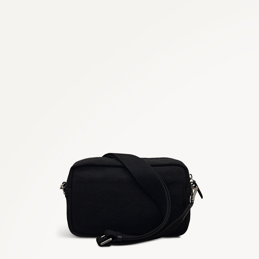 Hadleigh Place Fabric Small Ziptop Cross Body Bag in Black - 112213