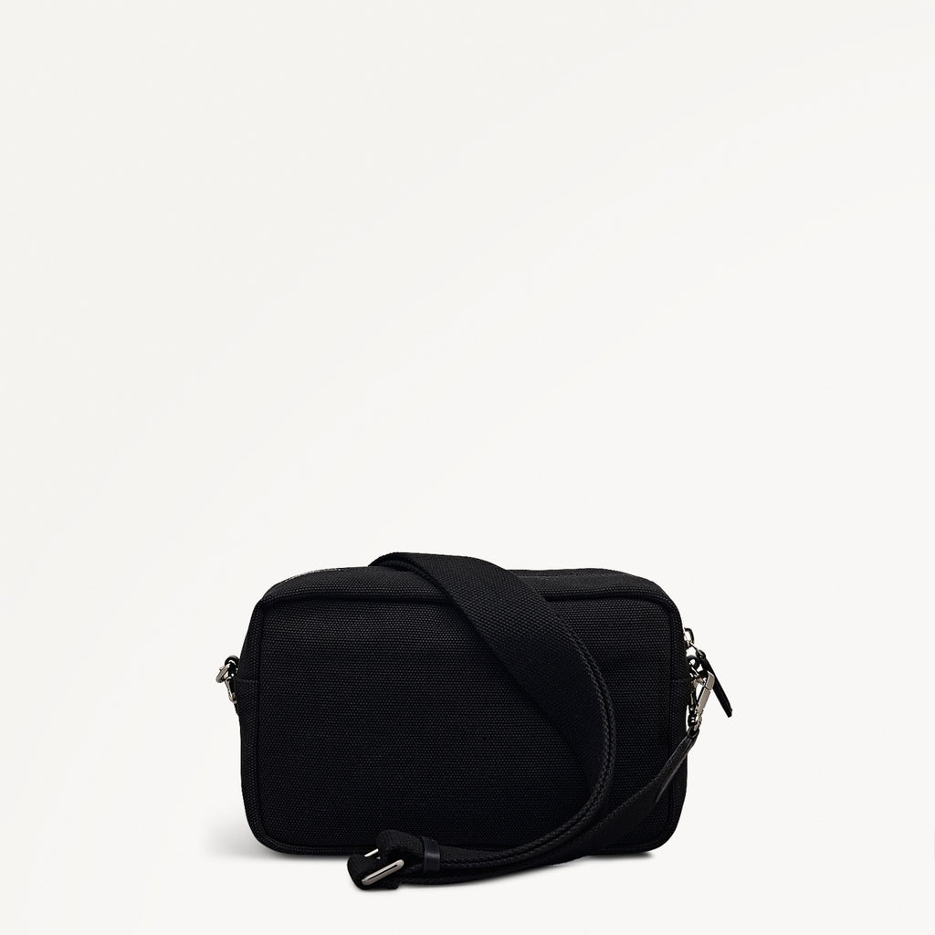 Hadleigh Place Fabric Small Ziptop Cross Body Bag in Black - 112213