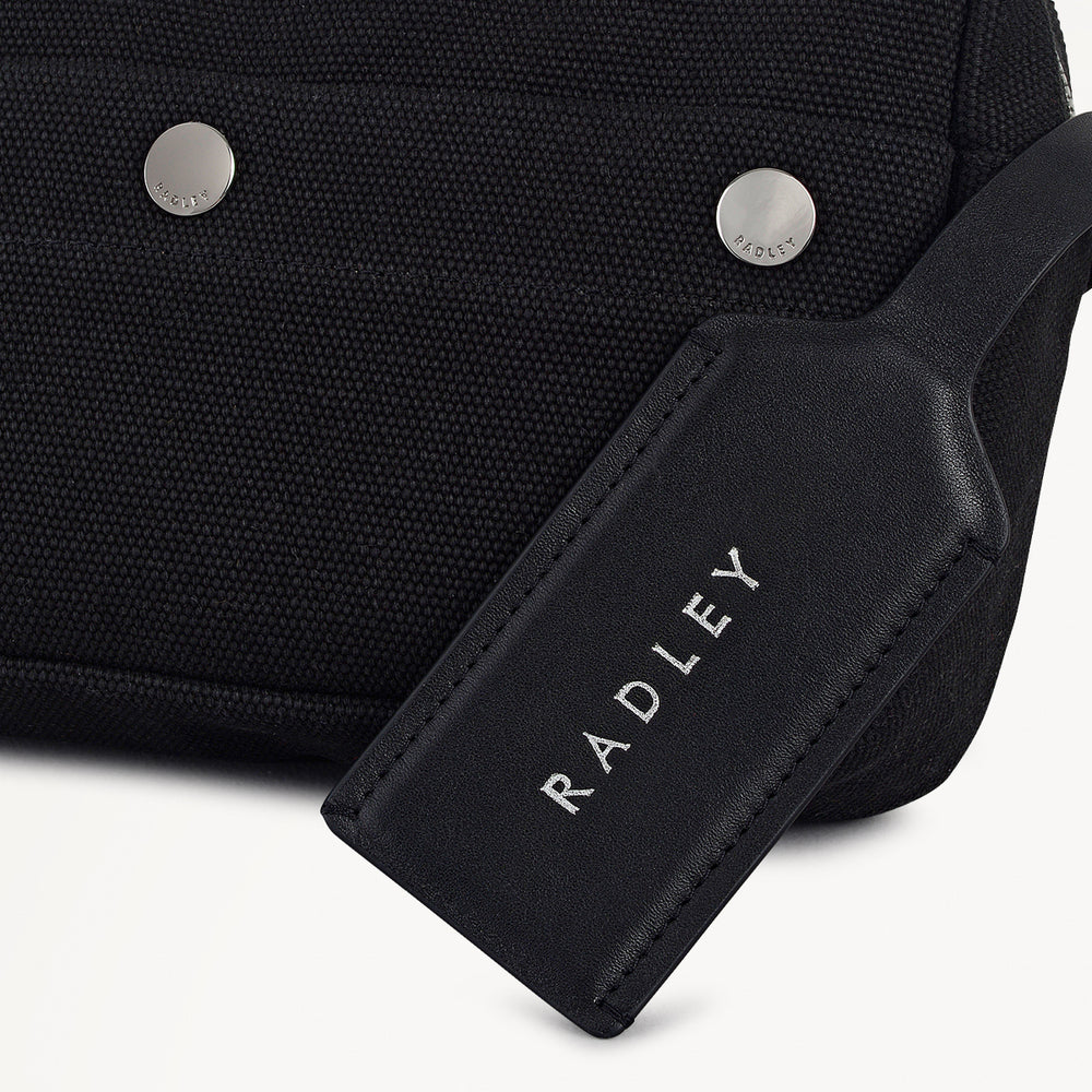 Hadleigh Place Fabric Small Ziptop Cross Body Bag in Black - 112213