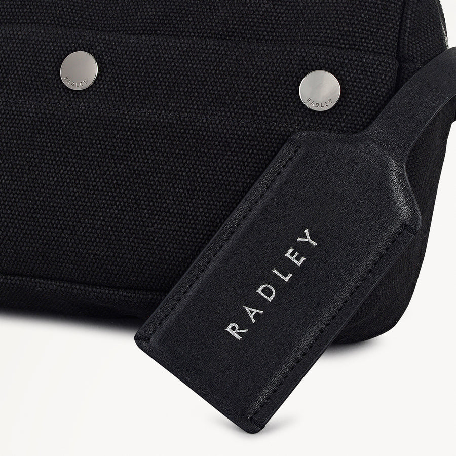 Hadleigh Place Fabric Small Ziptop Cross Body Bag in Black - 112213