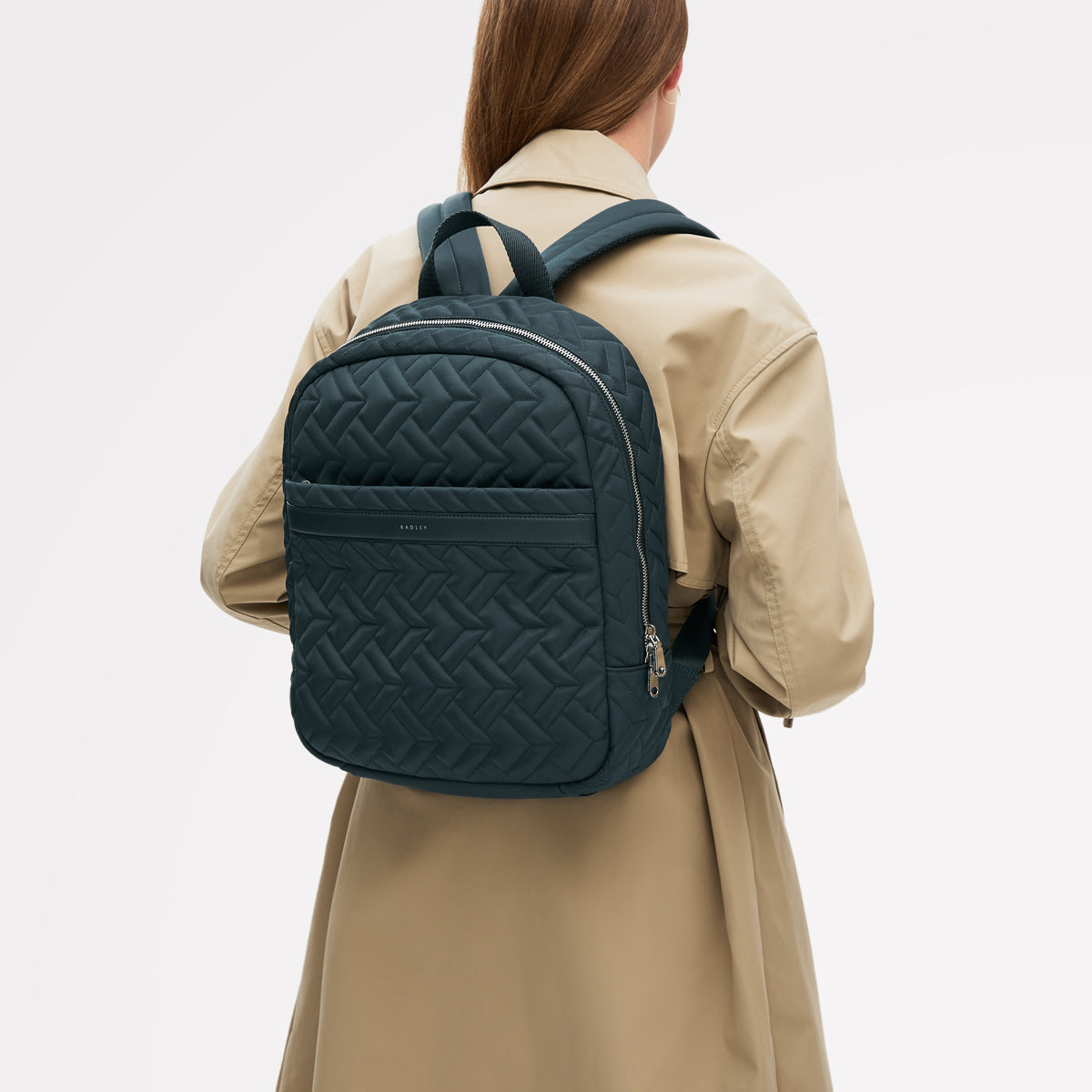 Holland Park Fabric Medium Zip Around Backpack in Teal - 112214